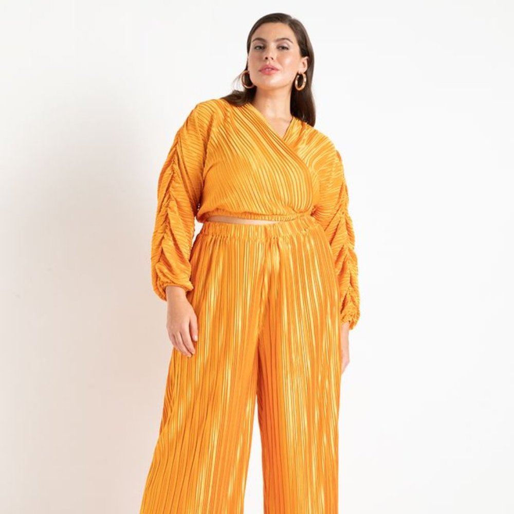 Eloquii Pleated Crop Top